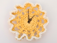 creative jewish mom Crocheted Plarn Doily Clock